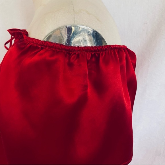 Pure silk cherry red dress/nightie cap sleeves - Picture 5 of 9